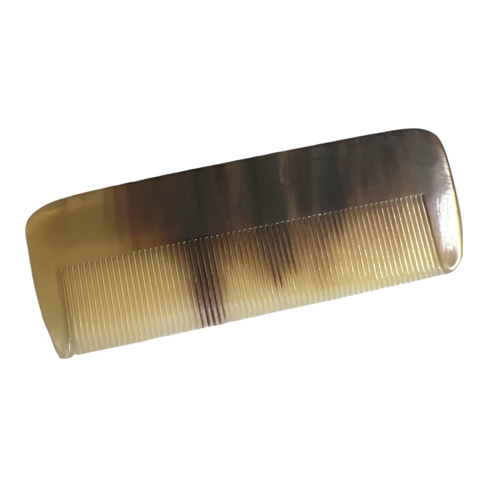 Vintage 1950’s Pre Ban Carved Horn Hair Comb, Handmade in France, Unused, OOAK